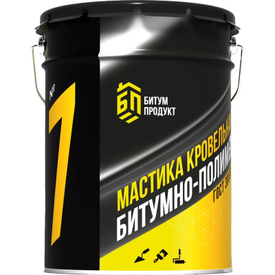 Битумно-полимерная мастика БИТУМ ПРОДУКТ 20 кг BP-7 - готовый к применению материал на основе нефтяного битума