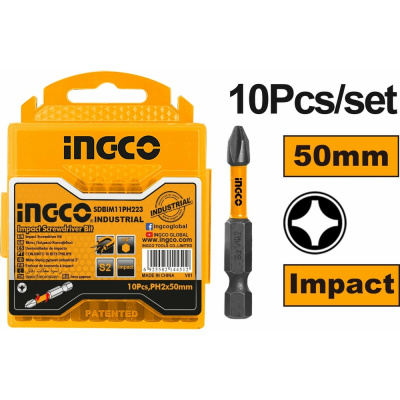Набор ударных бит IMPACT РН2х10 INGCO