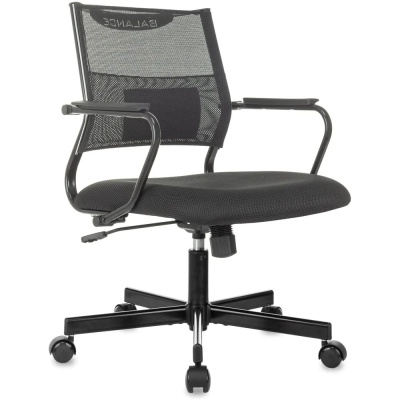 Кресло Бюрократ CH Balance-Low черный Elastic-102 TW-11 сетка/ткань низк.спин. крестов. металл черны