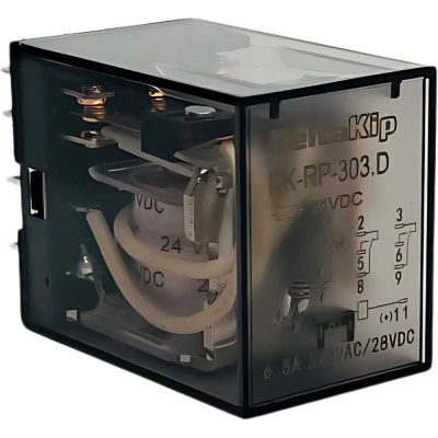 Промежуточные реле серии DK-RP DELTAKIP (303.D, 3 конт., 24V DC, 6,5A) 10шт