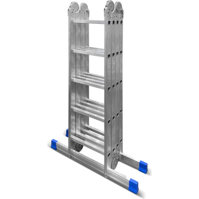 Алюминиевая лестница-трансформер LadderBel LT455 состоит из четырех секций с пятью ступеньками в каждой