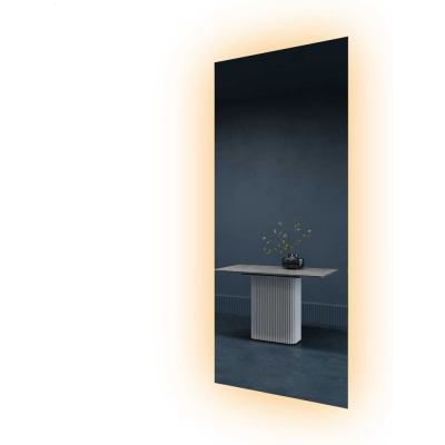 Прямоугольное зеркало GENGLASS большое 199x79 см, с теплой подсветкой HALFEO Slim NF LED XL, с проводом