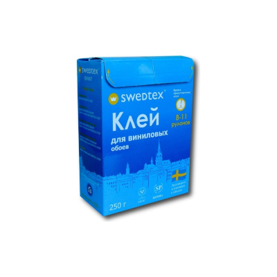Сухой клей Swedtex ВИНИЛ для виниловых и текстильных обоев, 250 г, 50 кв.м