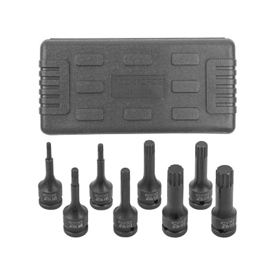 Набор головок-бит ударных SPLINE 1/2"DR, 8 предметов, кейс Rockforce