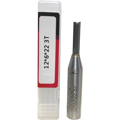 Фреза прямая KWS HW D=6mm, H=22, L=75, S=12, Z=3 Golden Coating