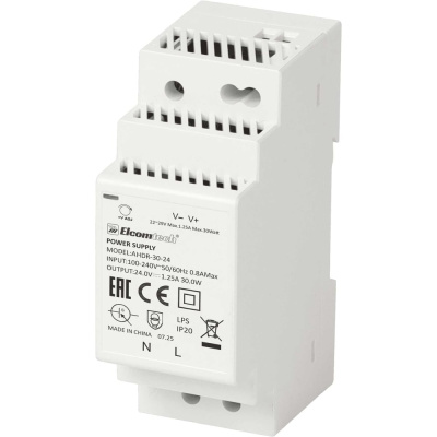 Блок питания ELCOMTECH A HDR-30-24 AC/DC на DIN рейку 30W 24V 1.25A 2х модуль