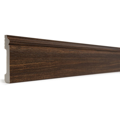 Напольный плинтус Decor-Dizayn ударопрочный, влагостойкий, темный орех, 79х13х2400 мм