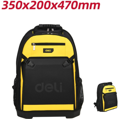 Рюкзак для инструментов DELI с жестким пластиковым дном DL586122 (350х200х470мм, 3 отделения, 10 карманов