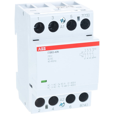 Модульный контактор ABB 63А АС-1, 4НО, катушка 230В AC/DC