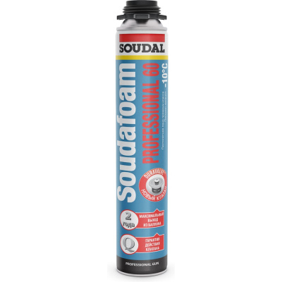 Зимняя пистолетная монтажная пена Soudal Соудафоам Профессионал 60