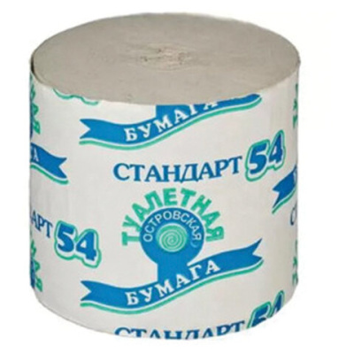 Бумага туалетная бытовая ОФИСМАГ 54 м, КОМПЛЕКТ 24 шт., ОСТРОВСКАЯ, без втулки (эконом), ш/к