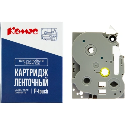 Картридж Комус TZE-425(Brother TZE-425 белый на красном,9мм/8м)