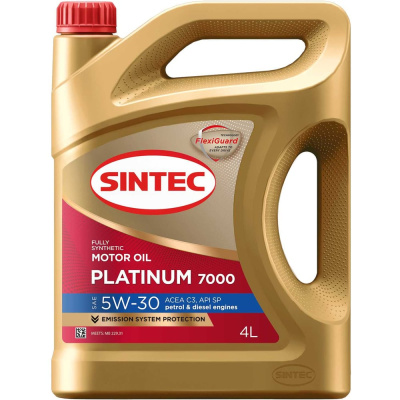 Моторное синтетическое масло Sintec PLATINUM SAE 5W-30 API SP, ACEA C2/C3