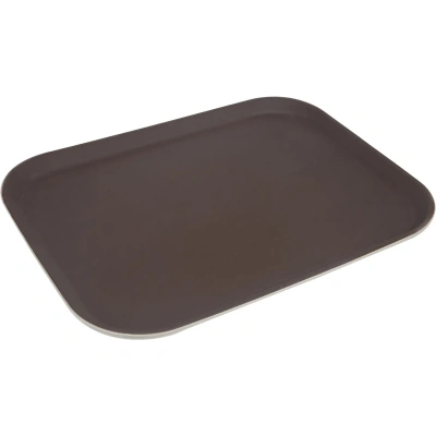 Поднос прорезин.прямоуг.14''х18''(455х355) корич., кт06