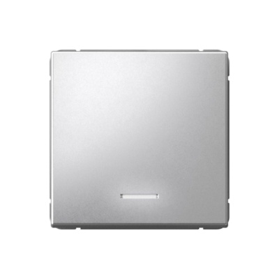 Выключатель с подсветкой 1-клавишный ArtGallery, 10 АХ, механизм, быстрозажимные клеммы Systeme Electric Алюминий