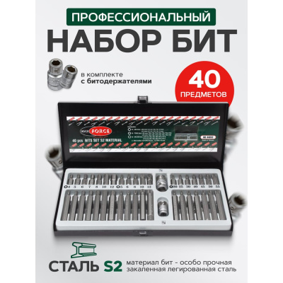 Набор бит с битодержателями (3/8" и 1/2") 40 предметов от бренда Rockforce