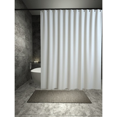 Штора для ванной с утяжелителем PRIMANOVA PREMIUM 180x200, PLE, белый
