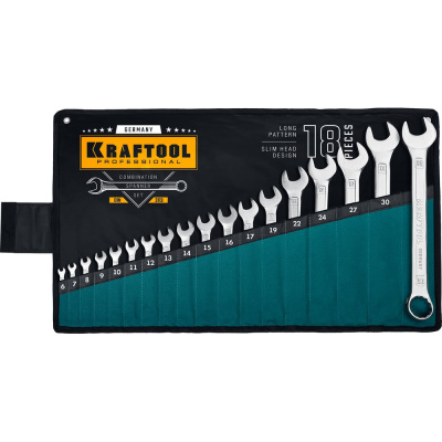 Набор комбинированных гаечных ключей KRAFTOOL 18 шт 6 - 32 мм