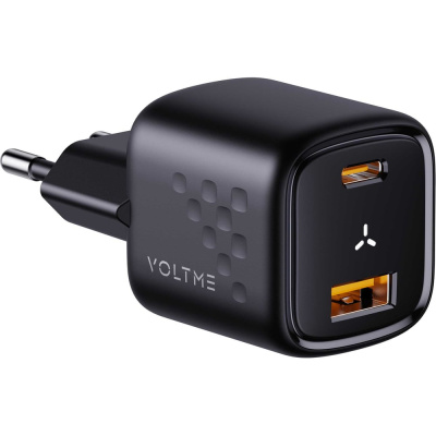 СЗУ VOLTME Revo 30CA Duo USB-C+USB-A, GaN, 30W, PD3.0, QC4.0+, черный V2015