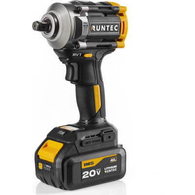 Гайковерт ударный аккумуляторный RUNTEC PRO 1/2, 20В, 2*4Ач, 650Нм RT-IW650