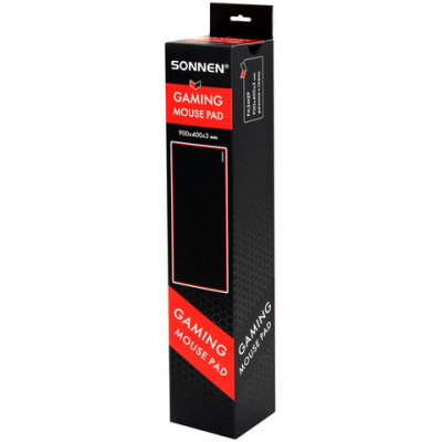 Коврик для мыши и клавиатуры большой SONNEN BLACK TITAN XXL 900x400x3мм, черный