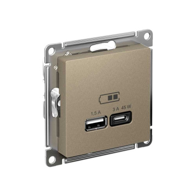 Usb розетка a + тип-c Systeme Electric Atlasdesign 45w высокоскор.заряд