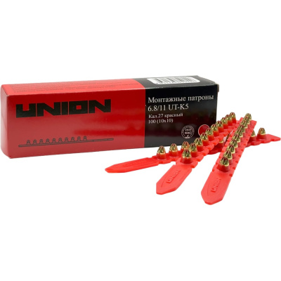 Mонтажные патроны UNION UT-K5 6.8х11 мм, красный PREMIUM, 100 шт