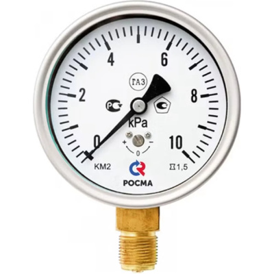 Манометр радиальный РОСМА КМ-22Р (0-40кПа) G1/2 1.5, ДК100мм