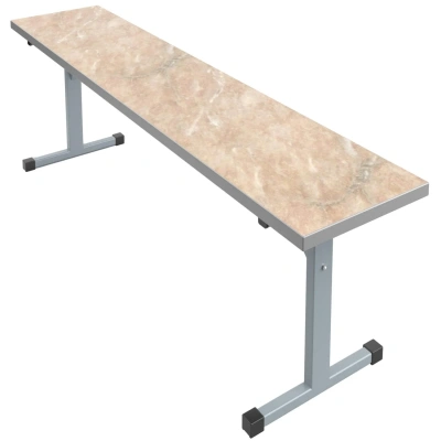 Скамья MET 150x32x46 пластик мрамор беж/серый НОВ