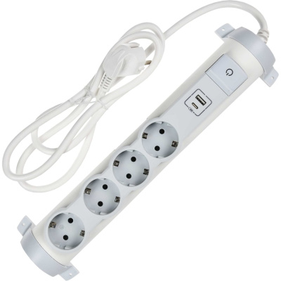 Удлинитель IEK COMFORT У04К 1,5м 3х1,5мм2 16А USB A+C 20Вт белый