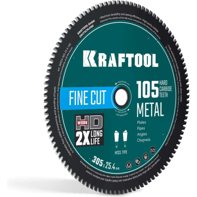 Диск пильный по металлу и стали KRAFTOOL Metal Cut 305 х 25.4 мм, 105Т