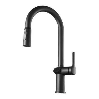 Смеситель для кухни ESKO вытяжной, с дисплеем Black K15B LED