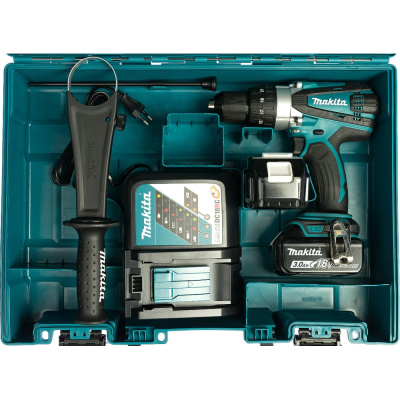 Аккумуляторная дрель-шуруповерт Makita DHP458RFE снабжена мощным двигателем, что