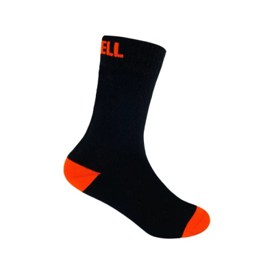 Водонепроницаемые детские носки DexShell Ultra Thin Children Socks, р. M/18-20 см, черный/оранжевый DS543BLKM