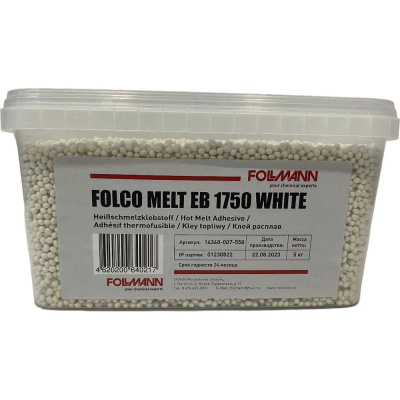 Клей расплав FOLCO MELT EB 1750 WHITE ведро 5 кг Follmann
