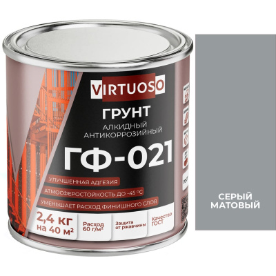 Грунтовка по металлу VIRTUOSO ГФ-021 серая 2,4 кг