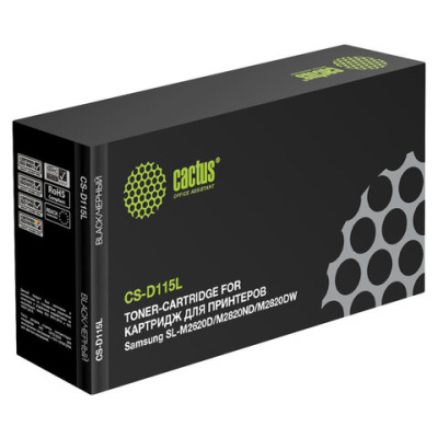 Лазерный картридж Cactus mlt-d115l черный, 3000 страниц, для samsung