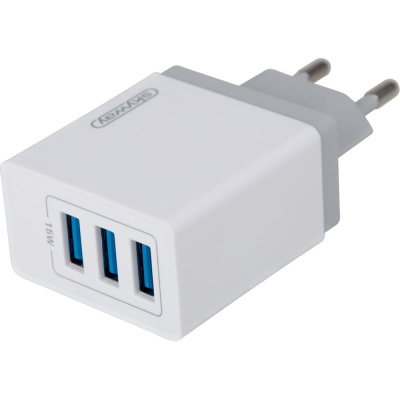 Зарядное устройство сетевое 15W USBx3 (3A) SKYWAY черный - адаптер питания