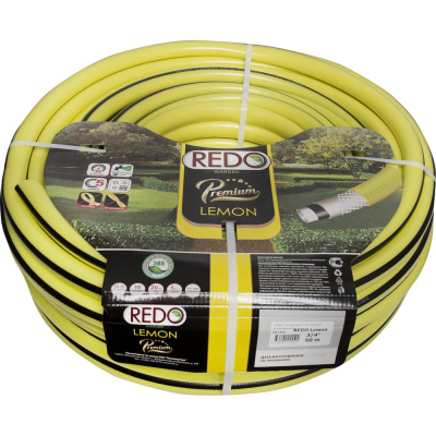 Поливочный армированный шланг REDO Premium Lemon ATS пятислойный, 3/4", 50 м