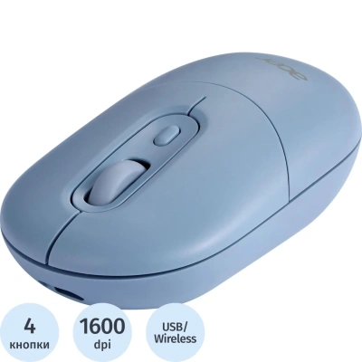 Мышь компьютерная Acer OMR301 1600dpi/беспроводная/BT/Radio/USB/синий