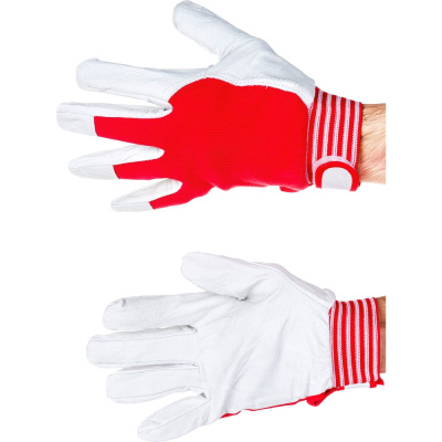 Комбинированные перчатки из козьей кожи S S. GLOVES