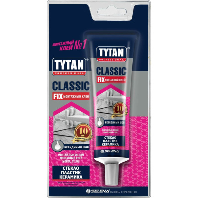 Монтажный каучуковый клей TYTAN PROFESSIONAL CLASSIC FIX прозрачный 100 мл
