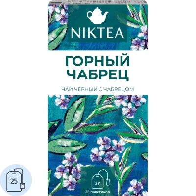 Чай Niktea черный Горный Чабрец, 25пак/1уп