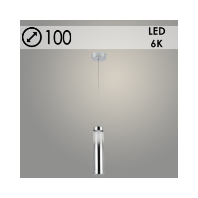 Подвес Росток 2662/1HQ CH+SM хром, 1x8W, LED, 6000К, d100, h1000, GNV24