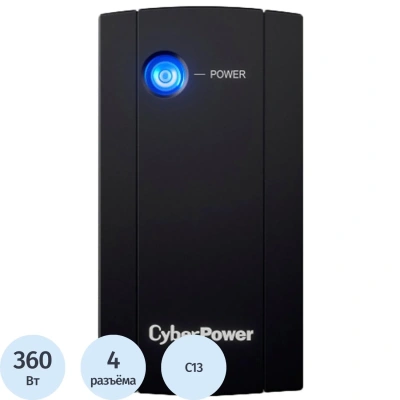ИБП CyberPower UTI675EI линейно-интерактивный, 360Вт/675ВА,4xIEC 320 C13]