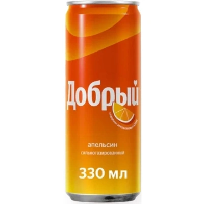 Напиток Добрый Апельсин, газ ж/б 0,33л