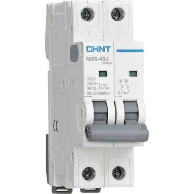 Автоматический выключатель CHINT NB8-40J 2P 16А 6кА х-ка C (R)