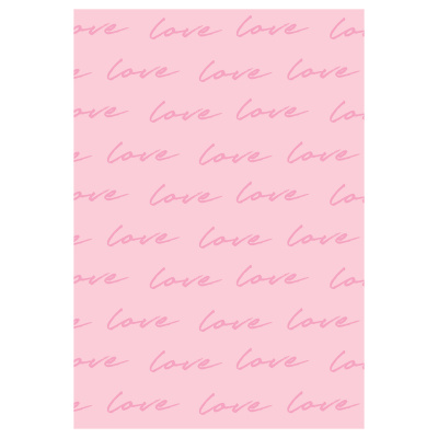 Упаковочная бумага глянц. 70*100см, MESHU "Love pattern", 80г/м2