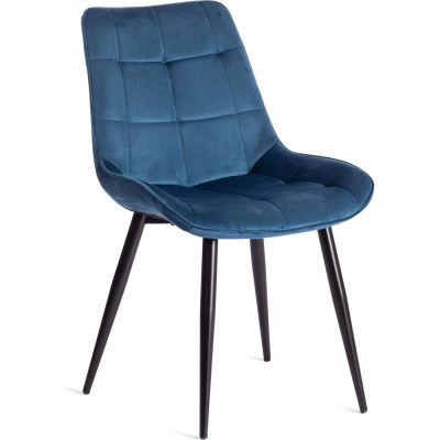 Стул Tetchair ABRUZZO (mod. 8060), 1 шт. в упаковке, металл/вельвет, 52x63x85 см, синий (HLR 63)/черный