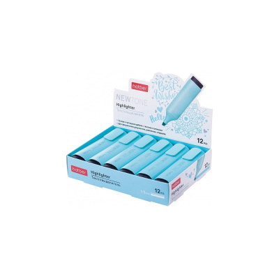 Текстовыделитель Hatber NEWtone PASTEL клиновидный пишущий узел, бирюзый, 12 шт